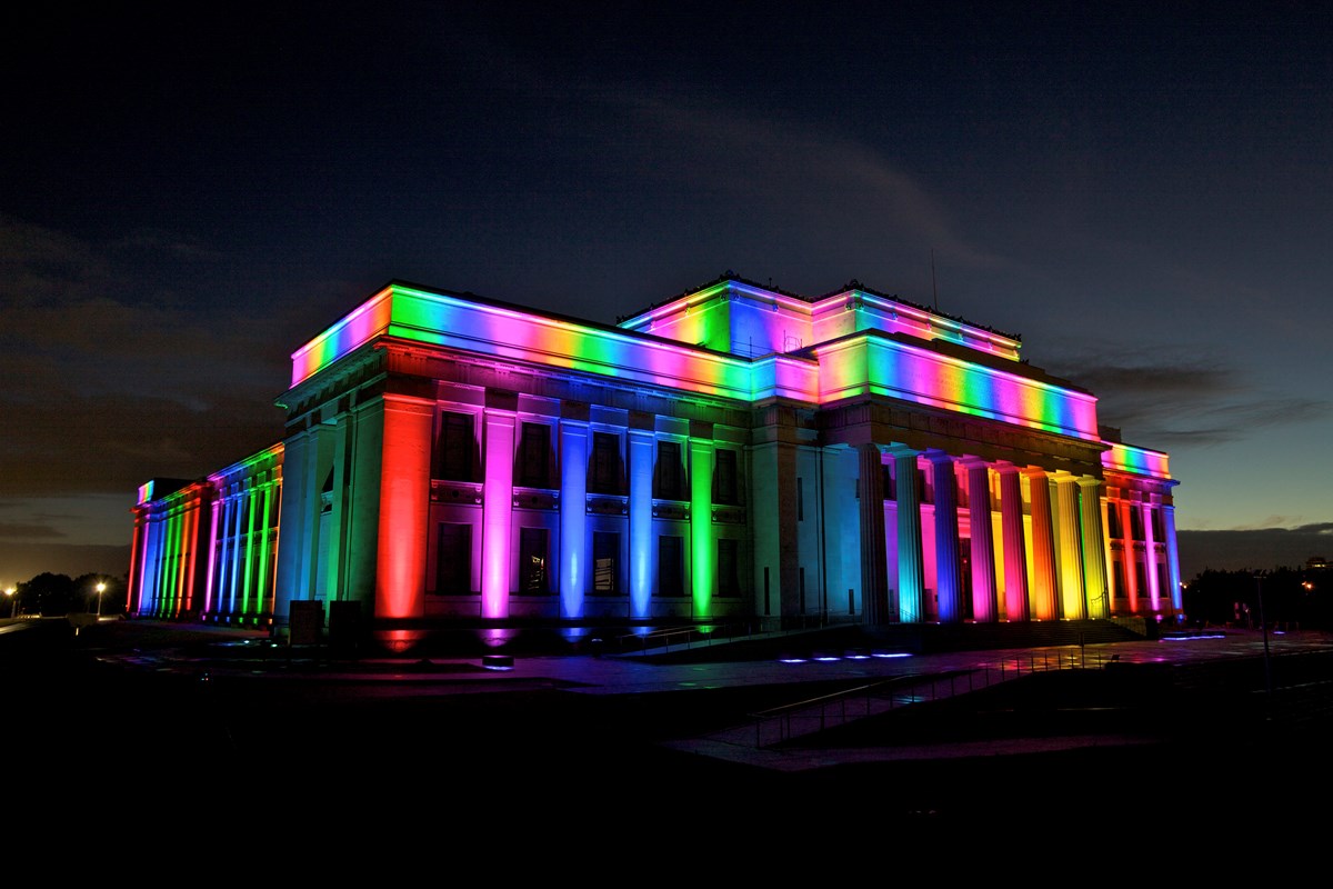 Auckland Museum Rainbow Lighting